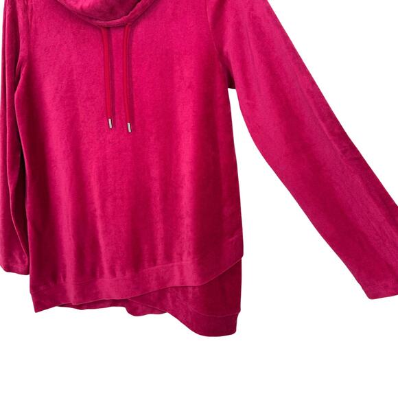 Coldwater Creek Sz Small Merlot Long Sleeve Velour Christmas Blouse Shirt Top - Picture 5 of 7